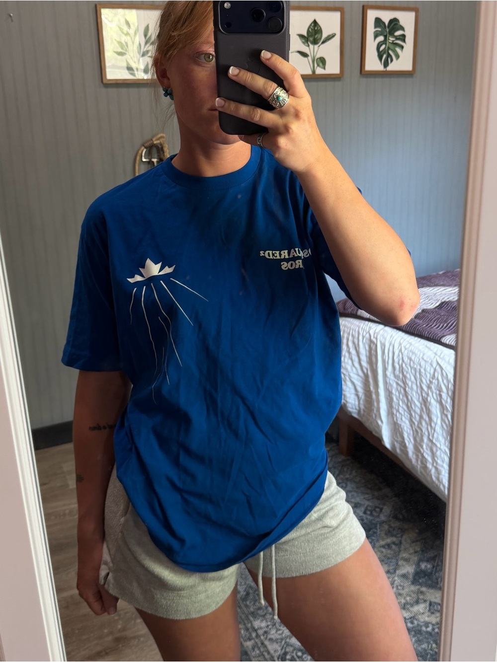 DSQUARED2 Blue Graphic Tee with White Logo